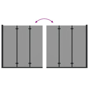 Involucro Doccia Nero 130 x 138 cm Vetro ESG e Alluminio 42018543