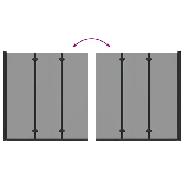 Involucro Doccia Nero 130 x 138 cm Vetro ESG e Alluminio 42018543