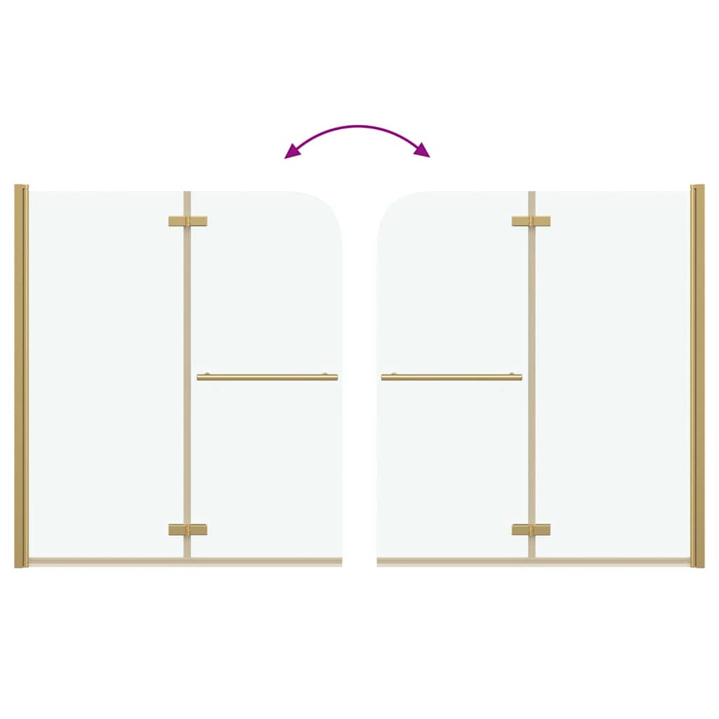 Involucro Doccia Oro 120 x 140 cm Vetro ESG e Alluminio 42018539