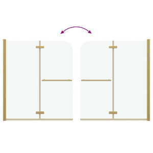 Involucro Doccia Oro 120 x 140 cm Vetro ESG e Alluminio 42018539