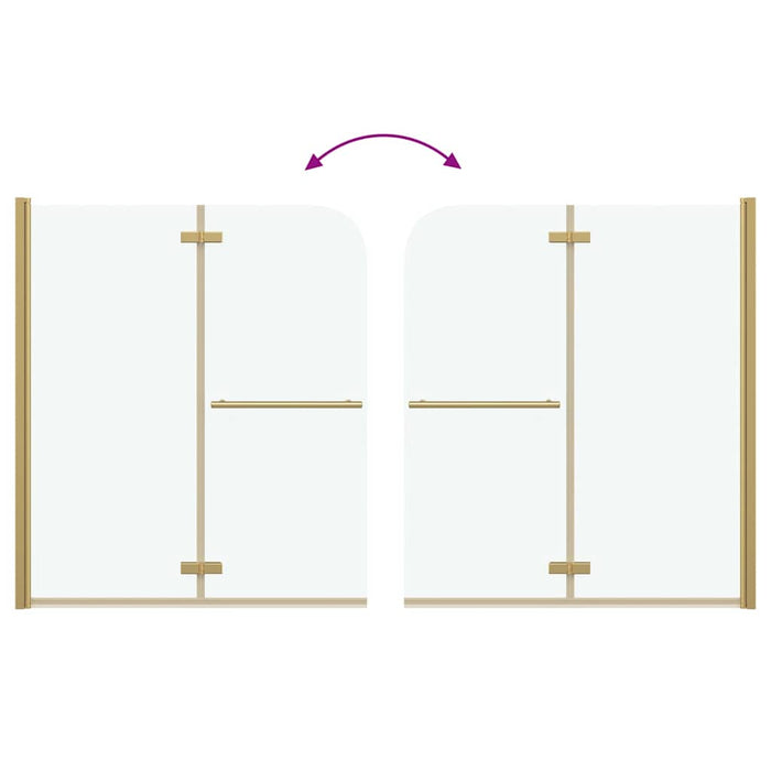 Involucro Doccia Oro 120 x 140 cm Vetro ESG e Alluminio 42018539