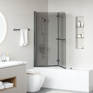 Involucro Doccia Nero 95 x 140 cm Vetro ESG e Alluminio 42018546