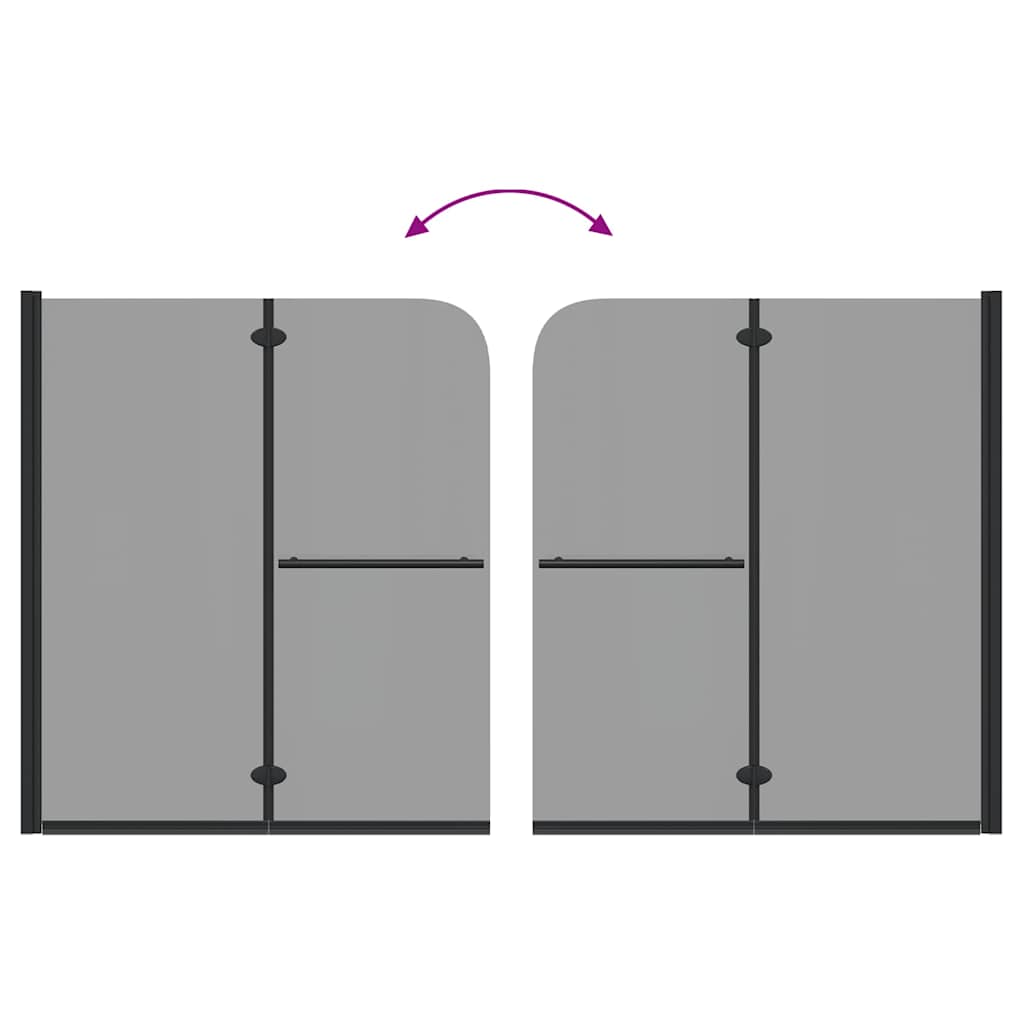 Involucro Doccia Nero 95 x 140 cm Vetro ESG e Alluminio 42018546