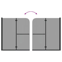 Involucro Doccia Nero 95 x 140 cm Vetro ESG e Alluminio 42018546