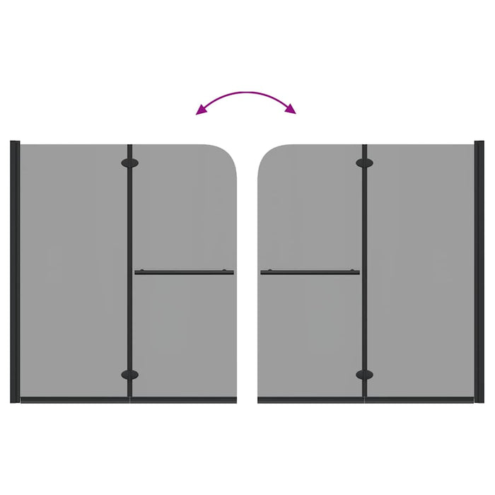 Involucro Doccia Nero 95 x 140 cm Vetro ESG e Alluminio 42018546