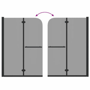 Involucro Doccia Nero 120 x 140 cm Vetro ESG e Alluminio 42018545