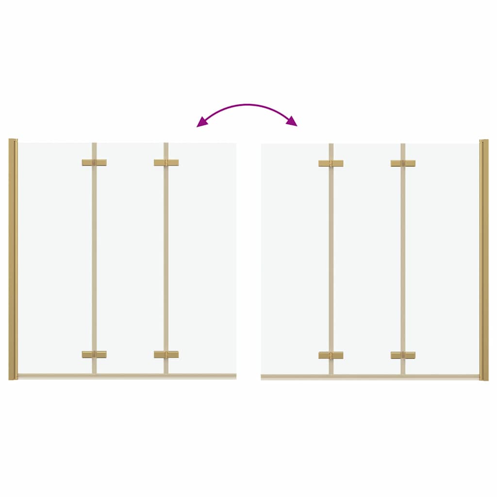 Involucro Doccia Oro 130 x 138 cm Vetro ESG e Alluminio 42018541