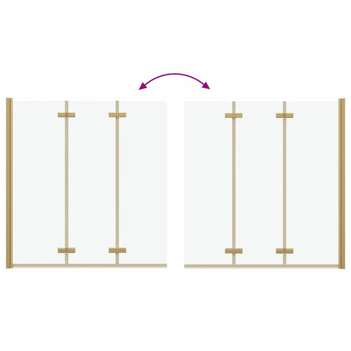Involucro Doccia Oro 130 x 138 cm Vetro ESG e Alluminio 42018541