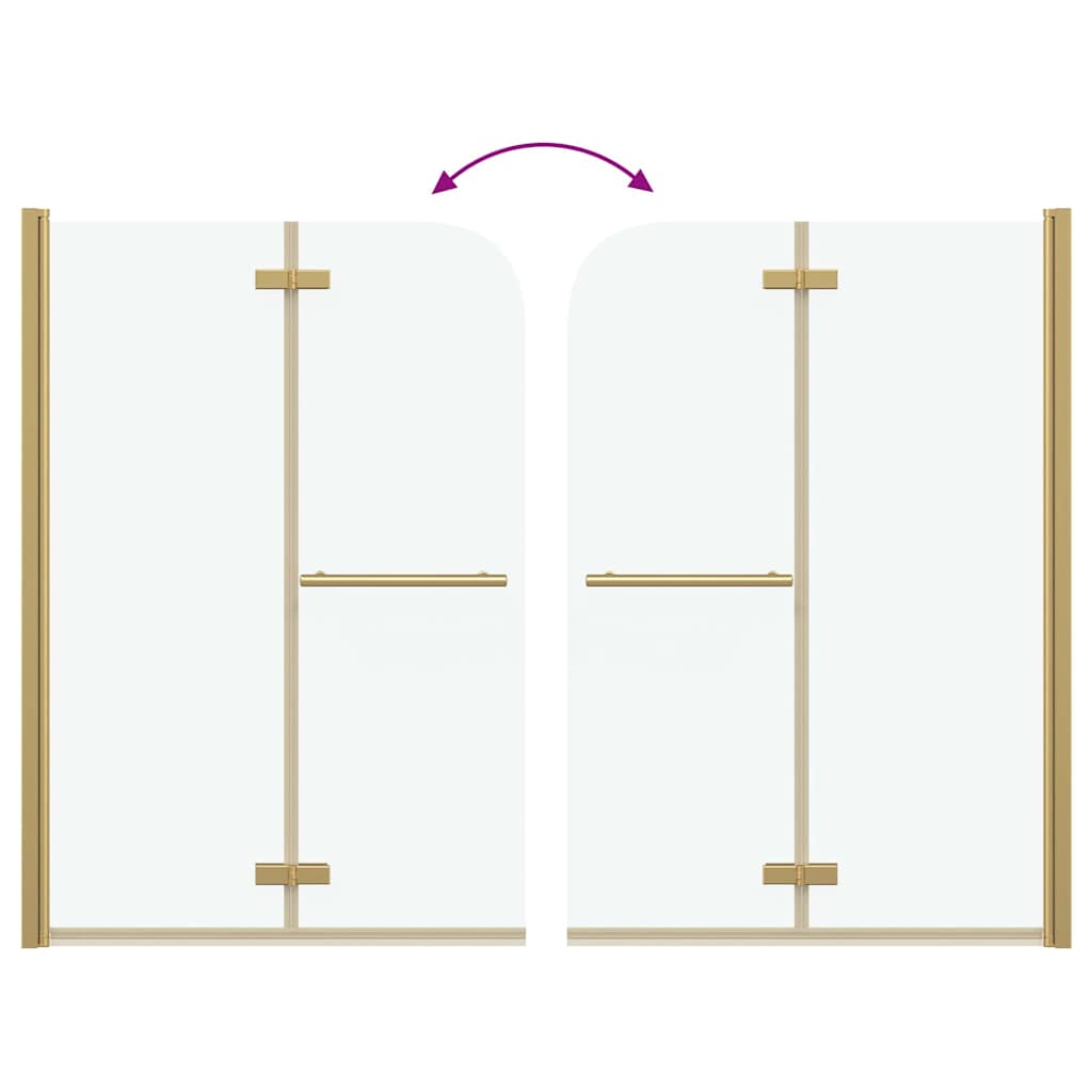 Involucro Doccia Oro 95 x 140 cm Vetro ESG e Alluminio 42018540