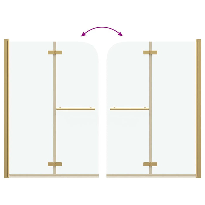 Involucro Doccia Oro 95 x 140 cm Vetro ESG e Alluminio 42018540