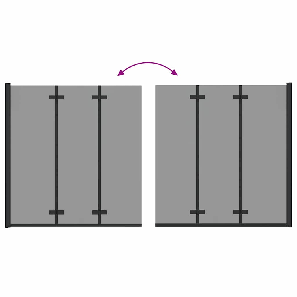 Involucro Doccia Nero 130 x 138 cm Vetro ESG e Alluminio 42018550