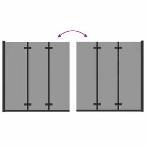 Involucro Doccia Nero 130 x 138 cm Vetro ESG e Alluminio 42018550