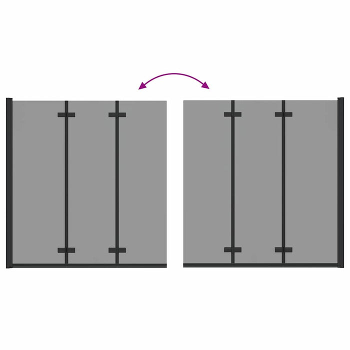 Involucro Doccia Nero 130 x 138 cm Vetro ESG e Alluminio 42018550