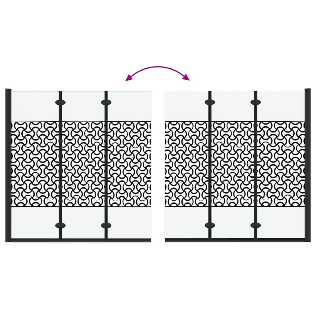 Involucro Doccia Nero e trasparente 130 x 130 cm vetro temperato 42018552