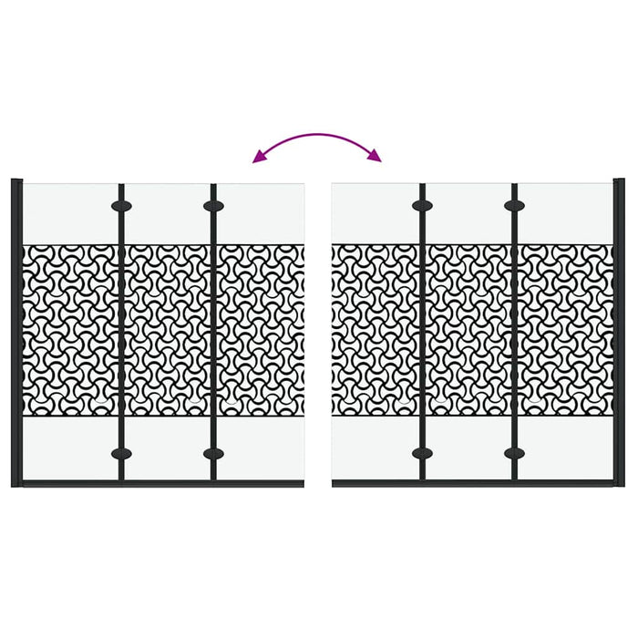 Involucro Doccia Nero e trasparente 130 x 130 cm vetro temperato 42018552