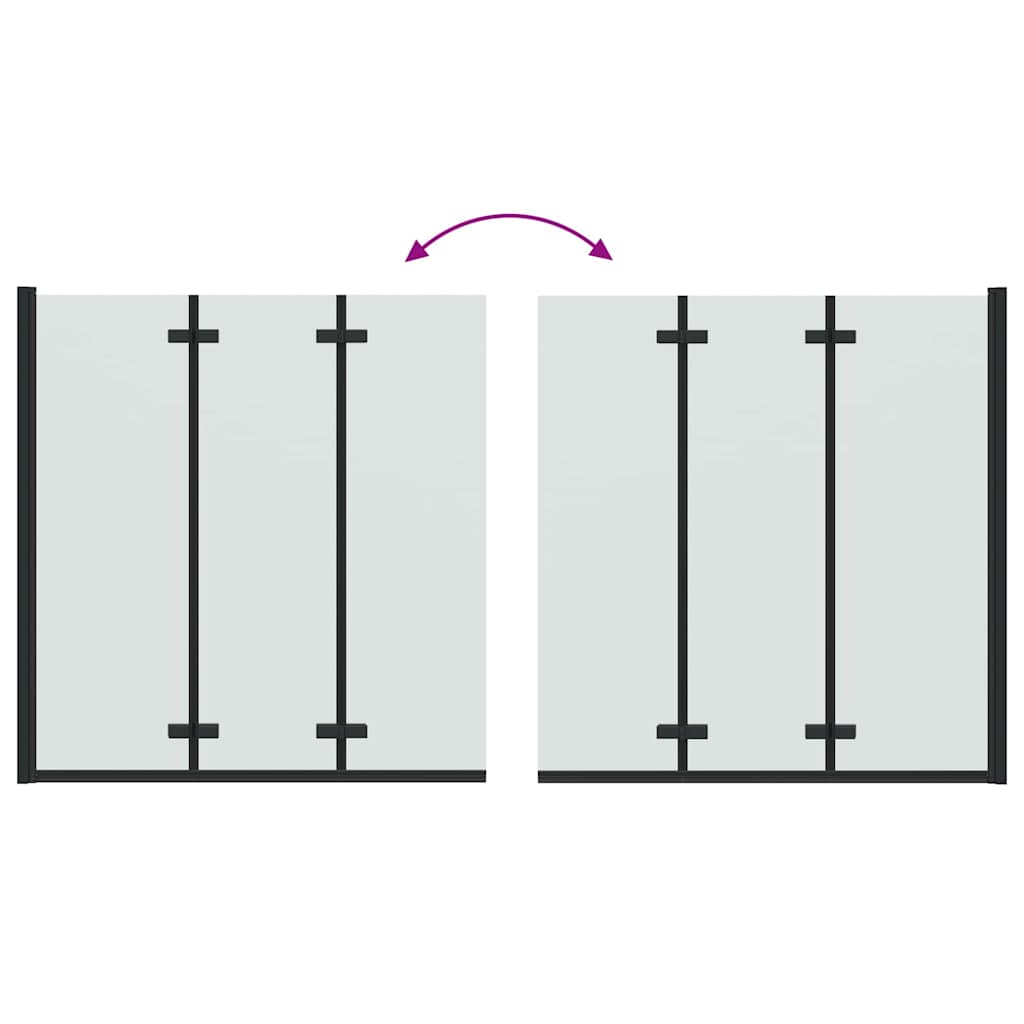 Involucro Doccia Nero 130 x 138 cm Vetro ESG e Alluminio 42018548