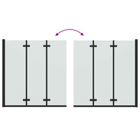 Involucro Doccia Nero 130 x 138 cm Vetro ESG e Alluminio 42018548