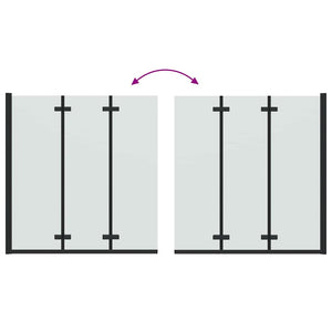 Involucro Doccia Nero 130 x 138 cm Vetro ESG e Alluminio 42018548