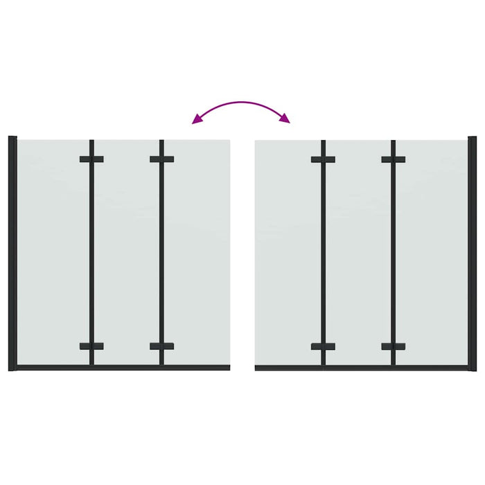 Involucro Doccia Nero 130 x 138 cm Vetro ESG e Alluminio 42018548