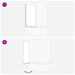 Schermo per Bagno e Doccia Nero 68 x 130 cm Vetro Temperato 42018544