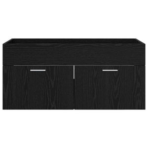 Armadio sottolavello con porta Rovere Nero 38,5 x 100 x 46 cm 880443