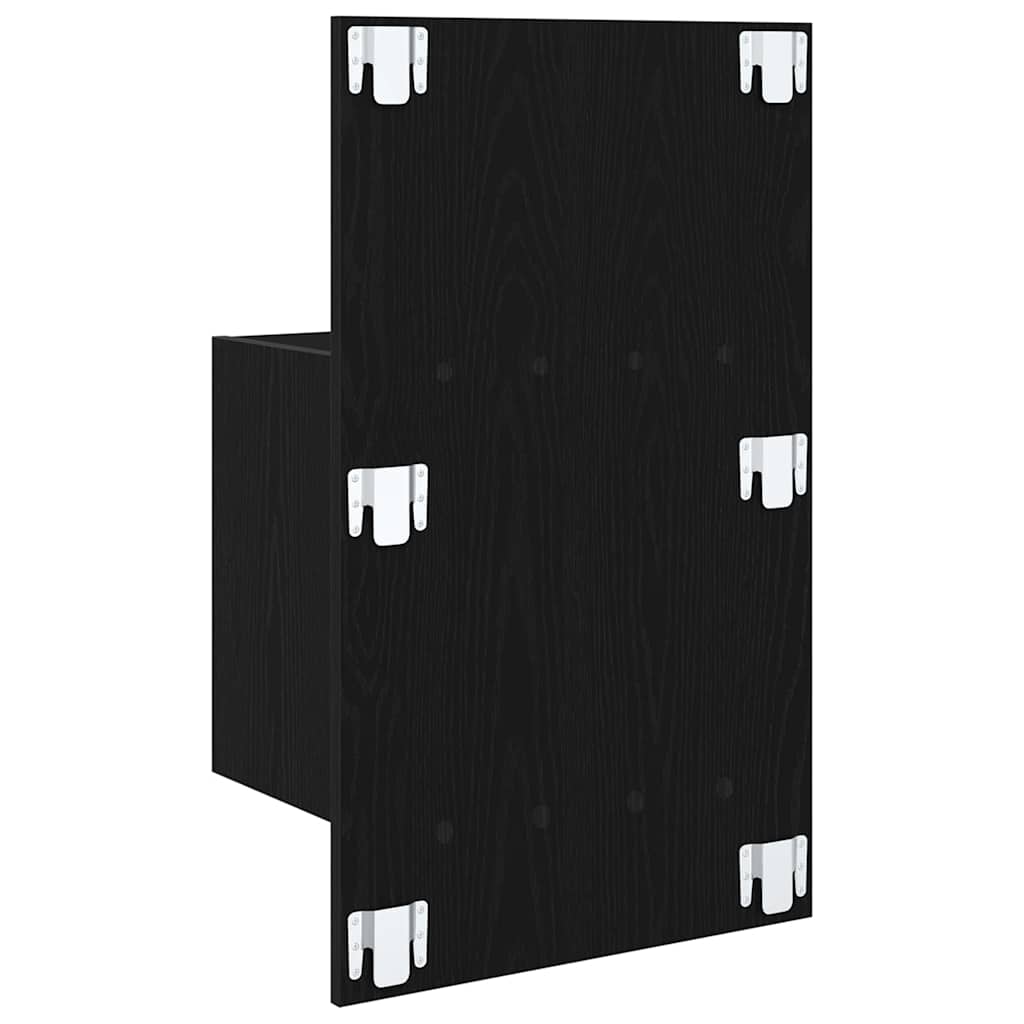Mobiletto da comodino a parete con cassetto 2 pcs Rovere Nero 880488