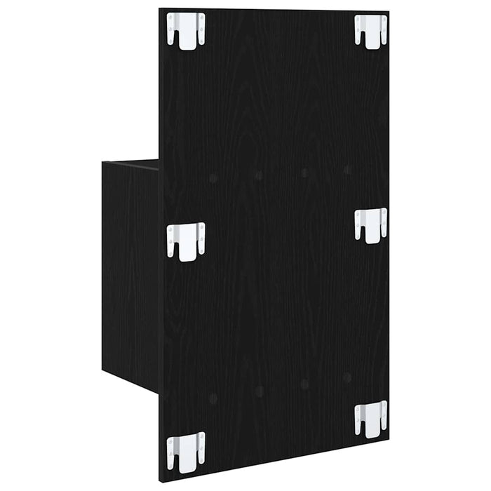Mobiletto da comodino a parete con cassetto 2 pz-Set di 2 Tavolino da notte Rovere Nero 420526