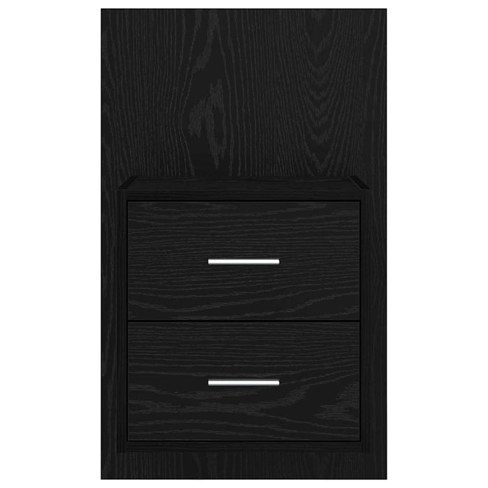 Mobiletto da comodino a parete con cassetto 2 pcs Rovere Nero 880488