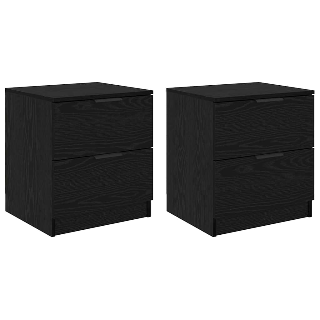 Armadio da Notte con cassetto 2 pcs Rovere nero 45 x 39 x 50 cm 880509
