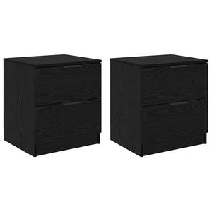 Armadio da Notte con cassetto 2 pcs Rovere nero 45 x 39 x 50 cm 880509