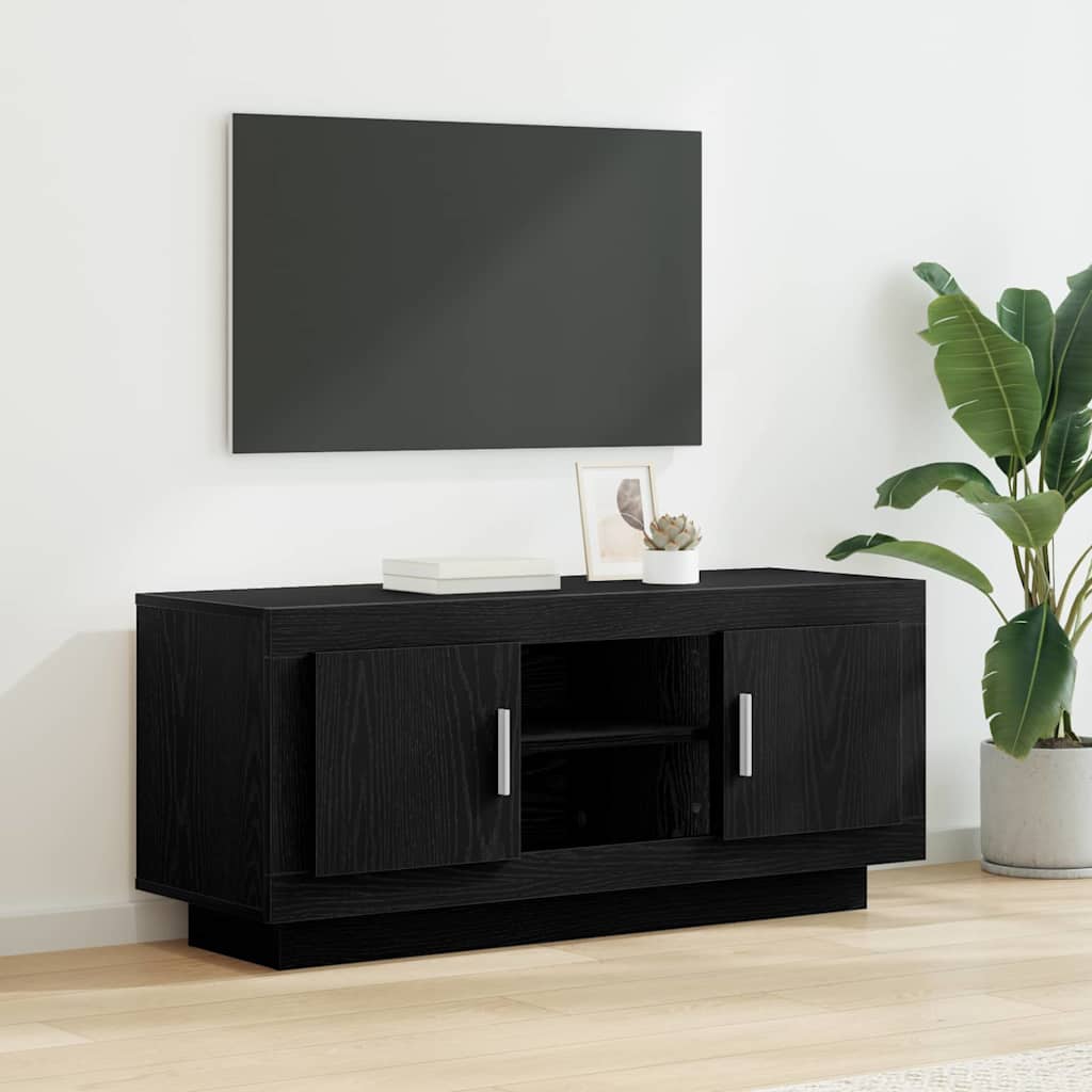 Mobile TV Rovere Nero 102 x 35 x 45 cm Legno multistrato 880533