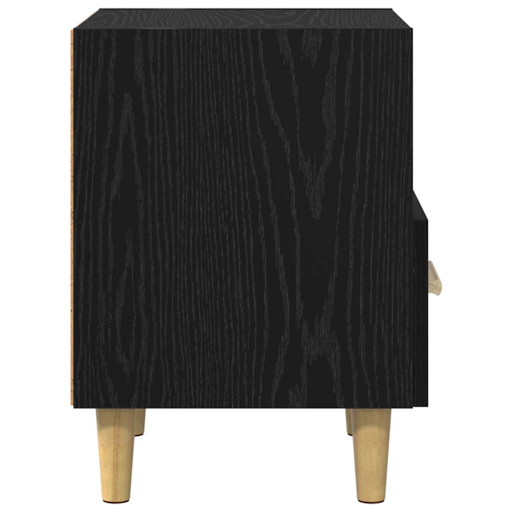 Armadio da Notte con cassetto Rovere nero 40 x 35 x 47,5 cm 880587