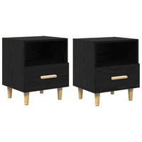 Armadio da Notte 2 pcs Rovere nero 40 x 35 x 47,5 cm 880588
