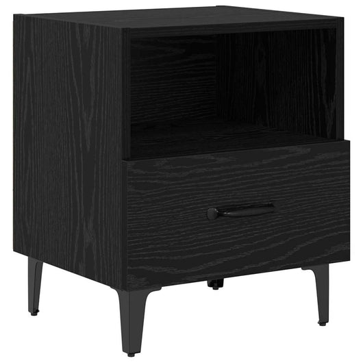 Armadio da Notte con cassetto Rovere nero 40 x 35 x 47,5 cm 880601