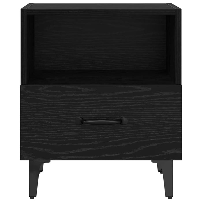 Armadio da Notte con cassetto Rovere nero 40 x 35 x 47,5 cm 880601