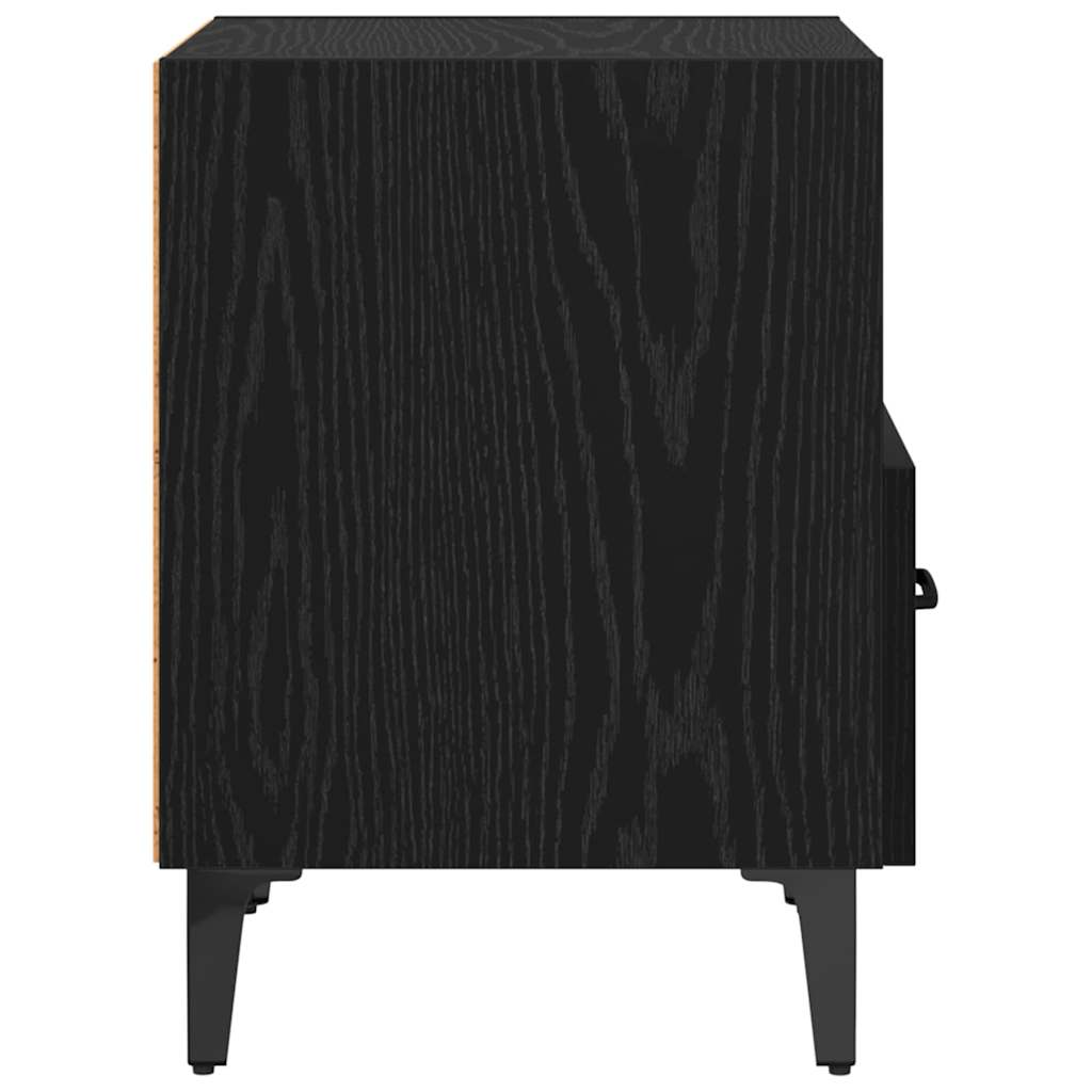 Armadio da Notte con cassetto Rovere nero 40 x 35 x 47,5 cm 880601