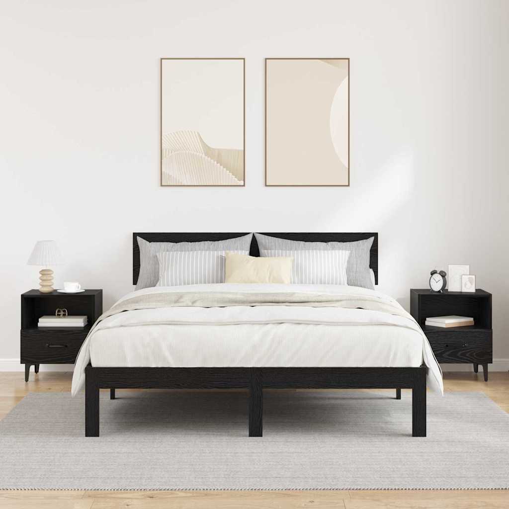 Armadio da Notte 2 pcs Rovere nero 40 x 35 x 47,5 cm 880602