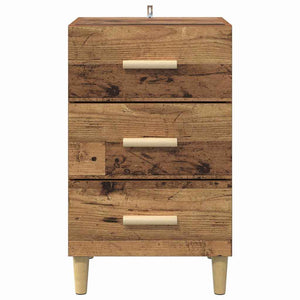 Armadio da Notte con cassetto Legno vecchio 40 x 40 x 66 cm 880613