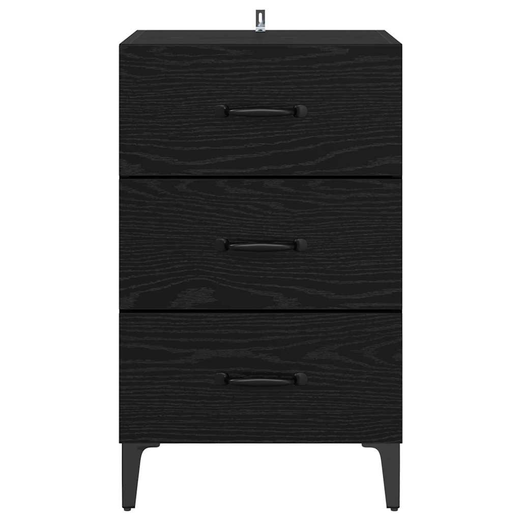 Armadio da Notte Rovere nero 40 x 40 x 66 cm Legno multistrato 880624