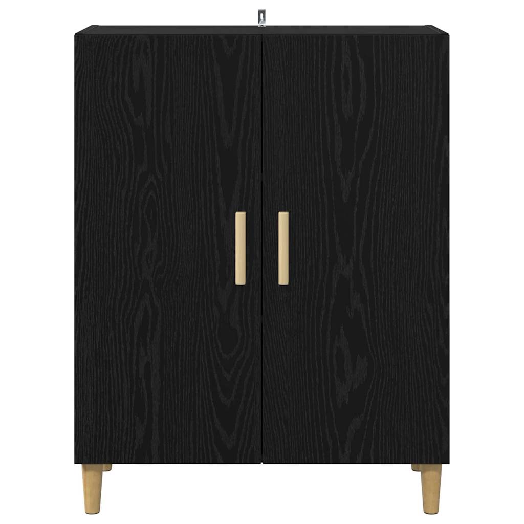 Credenza Rovere Nero 70 x 34 x 90 cm Legno multistrato 880627