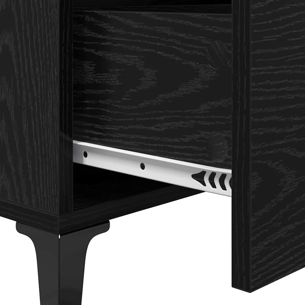 Credenza con cassetto Rovere Nero 69,5 x 34 x 90 cm 880645