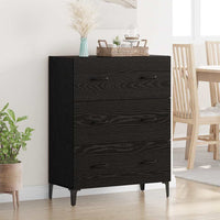 Credenza con cassetto Rovere Nero 69,5 x 34 x 90 cm 880645