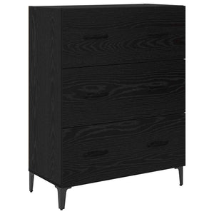Credenza con cassetto Rovere Nero 69,5 x 34 x 90 cm 880645