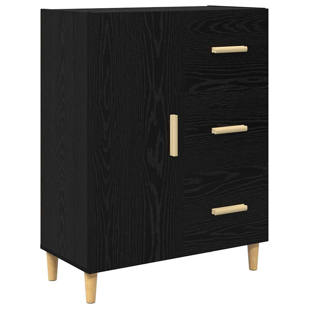 Credenza-Buffet-Armadio da cucina Rovere nero 34 x 69.5 x 90 cm Legno multistrato