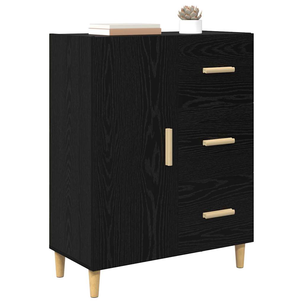 Credenza-Buffet-Armadio da cucina Rovere nero 34 x 69.5 x 90 cm Legno multistrato