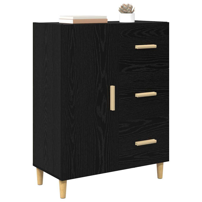 Credenza-Buffet-Armadio da cucina Rovere nero 34 x 69.5 x 90 cm Legno multistrato