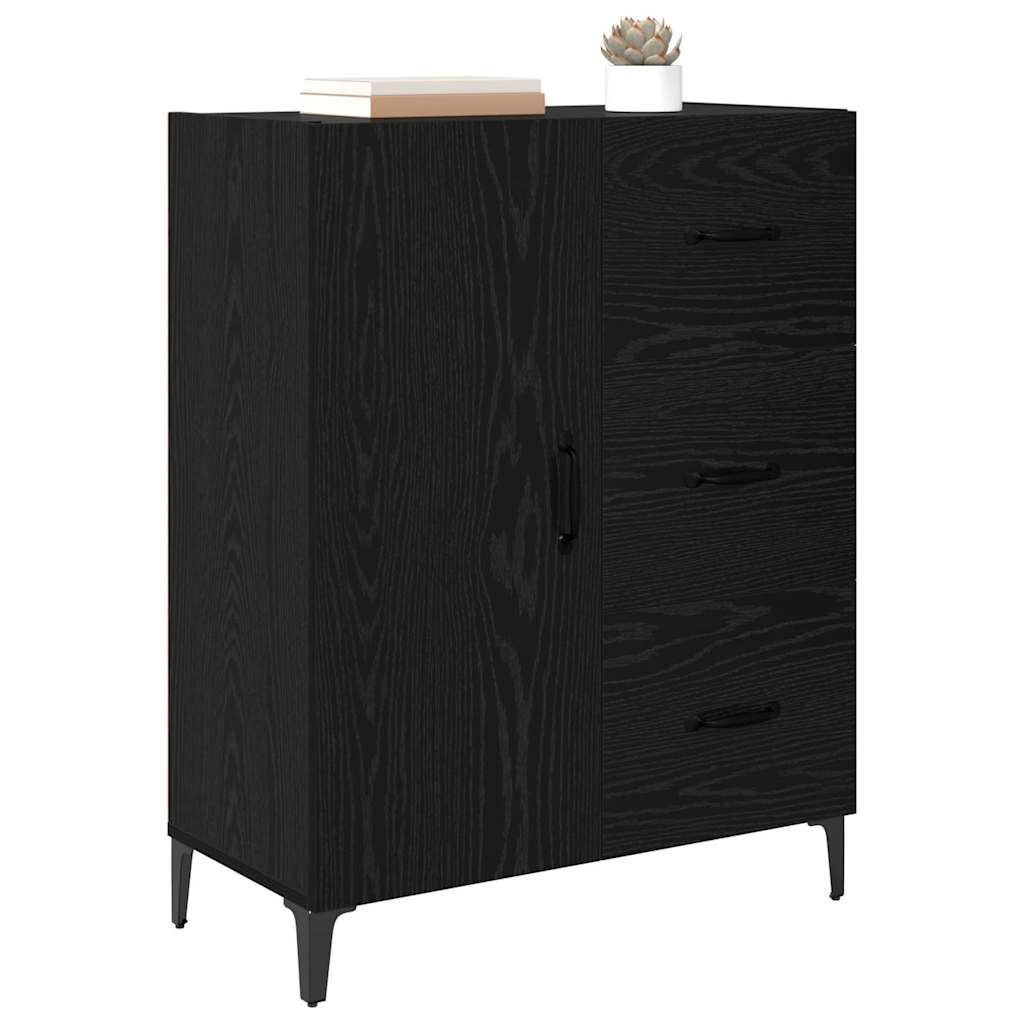 Credenza Rovere Nero 69,5 x 34 x 90 cm Legno multistrato 880663