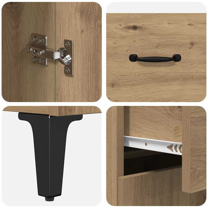 Credenza rovere artigianale 34 x 69.5 x 90 cm Legno multistrato 880680