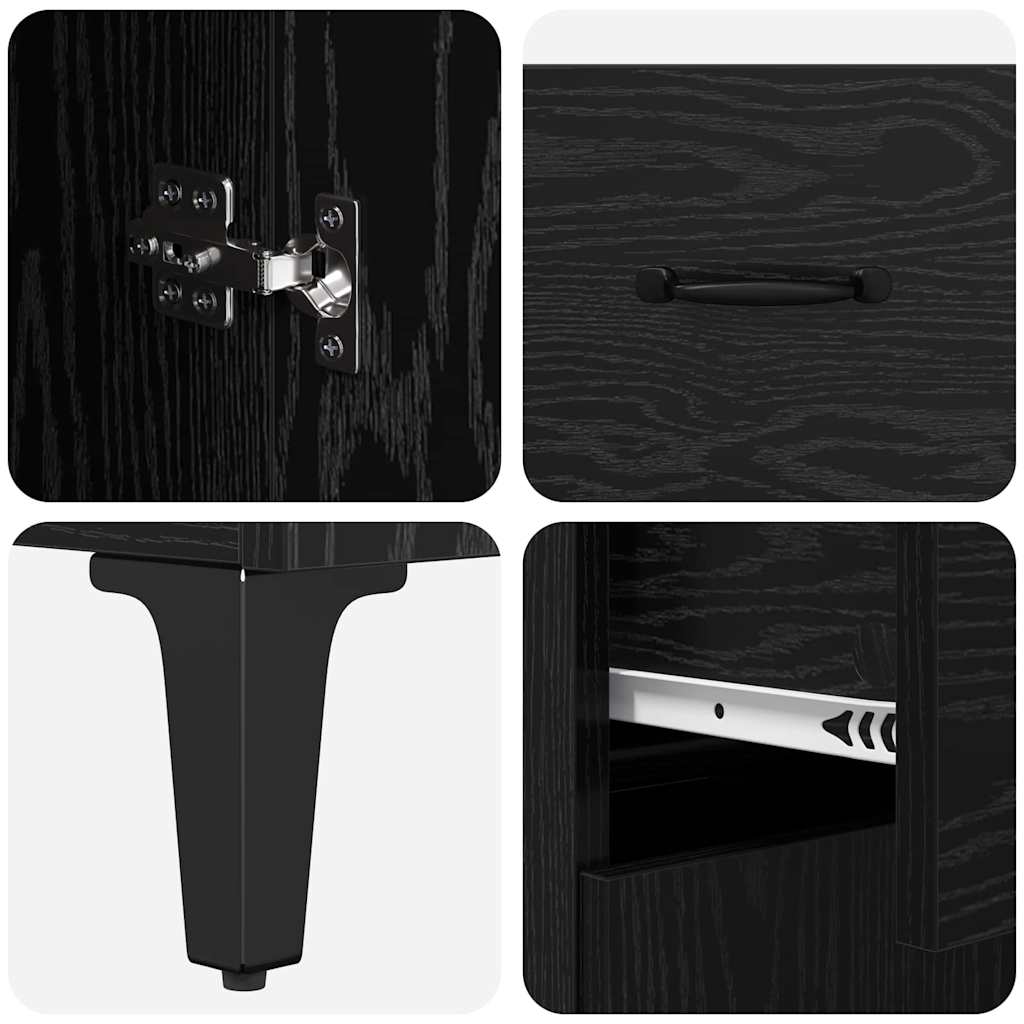 Credenza Rovere nero 34 x 69.5 x 90 cm Legno multistrato 880681