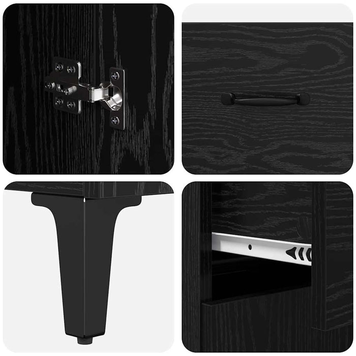 Credenza Rovere nero 34 x 69.5 x 90 cm Legno multistrato 880681